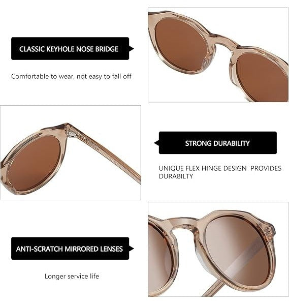 Vintage Round Polarized Sunglasses – Retro Unisex UV400 Shades